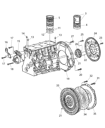 2023 Ram 1500 Classic Engine Complete Diagram for 53014014AC