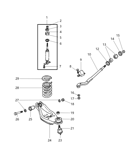2024 Ram 3500 Shock Absorber Suspension Front Diagram for 52039383AC