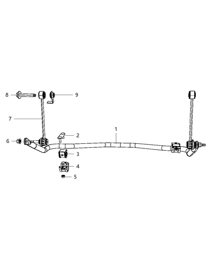 2002 Dodge Stratus Link Kit Stabilizer Bar, Rear Diagram for 68166789AB