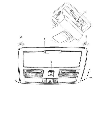 2011 Chrysler 300 Console Overhead Diagram for 1RC64DX9AC