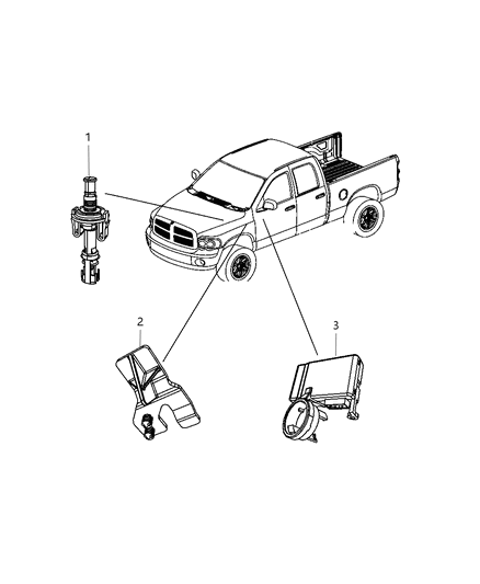 2008 Dodge Ram 3500 Receiver Control Module Diagram for 5026223AI