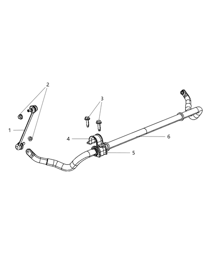 2009 Dodge Avenger Bushing Stabilizer Bar Diagram for 5272590AB