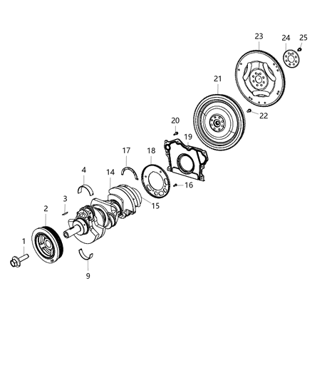 Retainer And Seal Crankshaft Rear Oil Diagram for 68078786AA