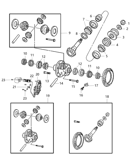 Adjuster Differential Bearing Diagram for 68216208AA