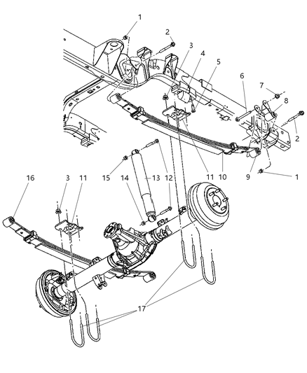 Shock Absorber Suspension Rear Diagram for 52855698AB