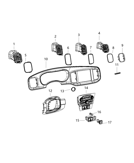 Center Stack Vehicle Feature Controls Diagram for 6CZ78DX9AD