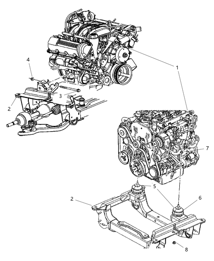 2024 Ram 1500 Classic Insulator Engine Mount Diagram for 52129374AB