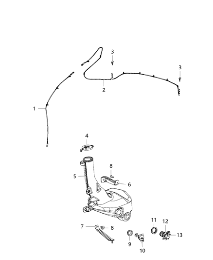 Nozzle Windshield Washer Diagram for 68217041AB