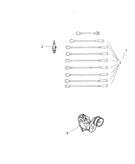 1997 Chrysler Concorde Separator Ignition Cable Diagram for 5245237AB
