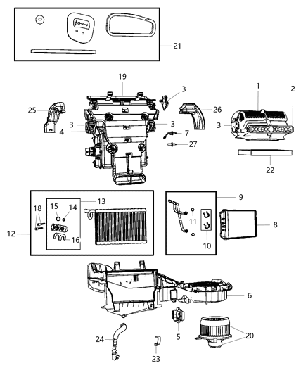 Actuator A/C And Heater Diagram for 68079488AA
