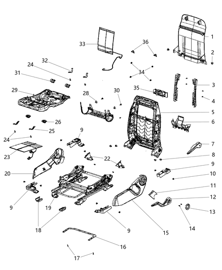 Shield Driver Inboard, Driver Side Diagram for 1RX34BD3AA