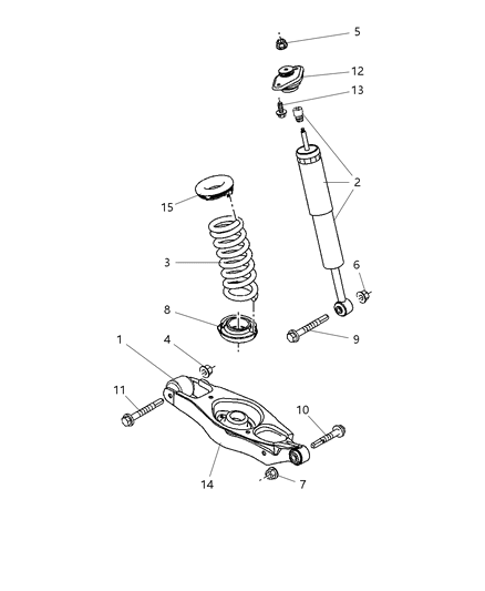 Shock Absorber Kit Suspension Rear Diagram for 68034903AA