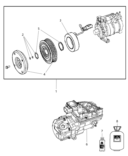 Compressor A/C Hybrid - Hev Diagram for 55111049AD