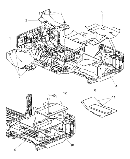 Carpet Front Floor Left Diagram for 1RV63DX9AC