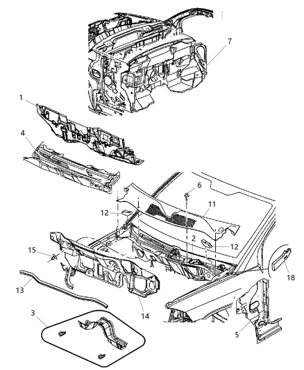 Screen Cowl Top Includes Seal AT Glass Diagram for 5303964AD