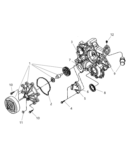 2021 Ram 1500 Classic Thermostat With Seal Diagram for 52079476AB