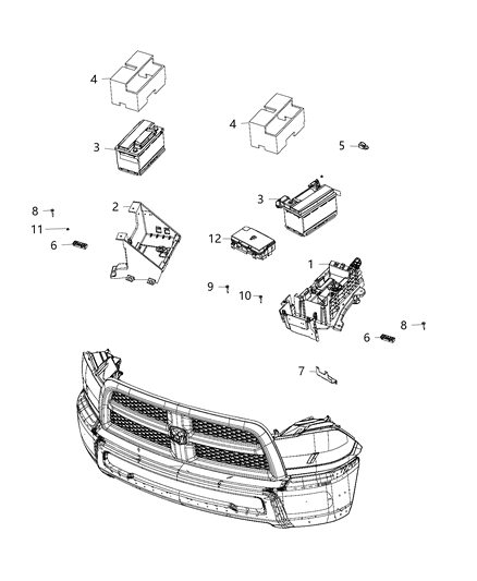 Bracket Power Distribution Center Diagram for 68159909AB