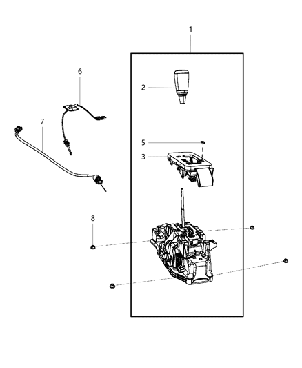 2012 Jeep Liberty Cable Gearshift Control Diagram for 52125191AG