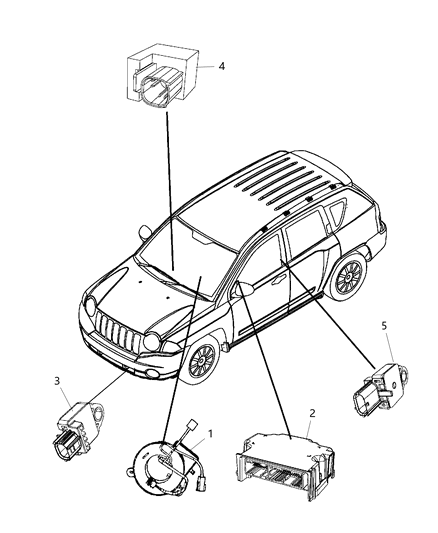 2013 Chrysler 200 Module Occupant Restraint Diagram for 4672611AC