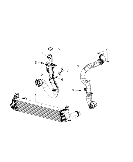 Duct Charge Air Cooler Outlet Diagram for 68450786AA