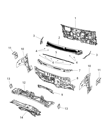 2012 Dodge Durango Panel Dash Diagram for 68227586AE
