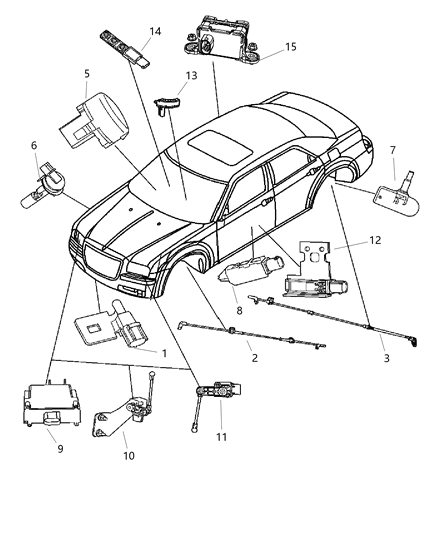 2005 Dodge Magnum Sensor Headlamp Diagram for 4806086AB