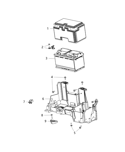 2017 Ram 3500 Shield Battery Diagram for 56029822AA