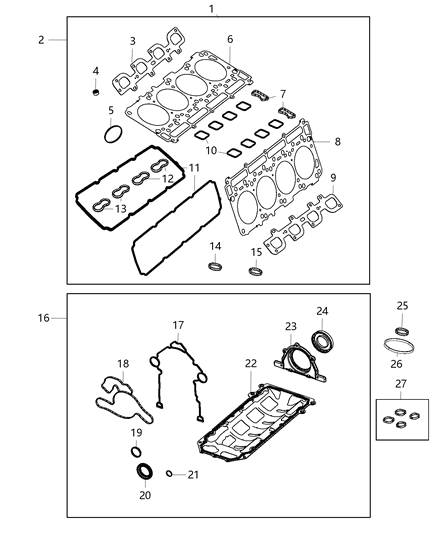 Seal EGR Tube Not Included with Engine Install Kit Diagram for 4627638AA