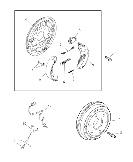 1993 Dodge Shadow Adjuster Assembly Brake Diagram for 68261718AA