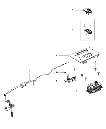 Knob Gearshift Diagram for 5NT68HL9AA