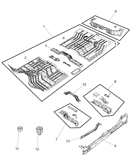 Support Underbody Hold Down Diagram for 55275764AH