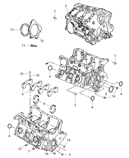 2008 Dodge Durango Engine Long Block Diagram for R8144471AA