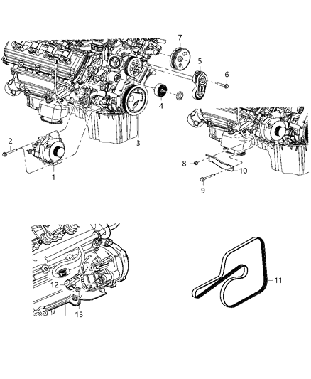 Pulley Idler Diagram for 68061368AA