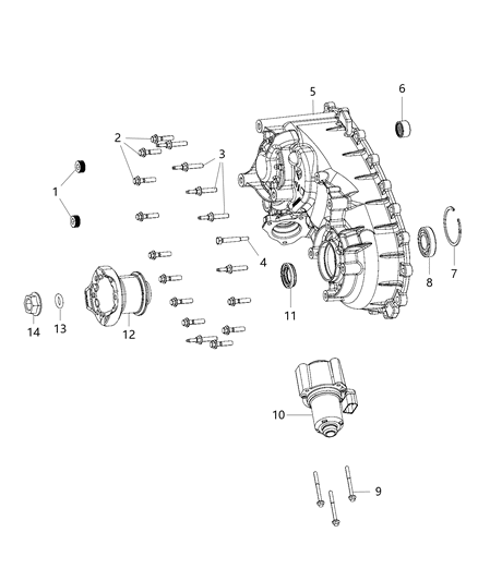 1988 Jeep J20 Case Transfer Case Rear Diagram for 68391525AA