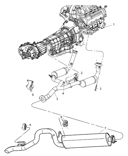 Pipe And Converter Exhaust To Manifold Diagram for 52129439AA