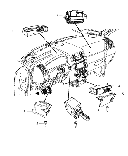 Telematics Module for Vehicles with Navigation Radios Diagram for 5064448AE