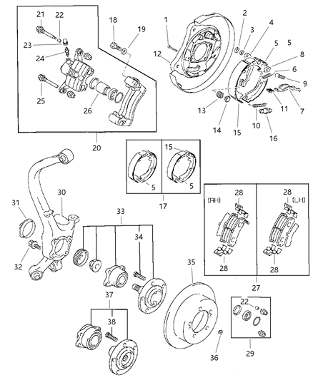 1991 Dodge D150 Bolt, Rear Wheel Hub Diagram for MB891852