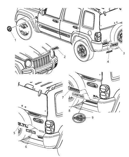 Nameplate 3.7L Diagram for 55157096AB