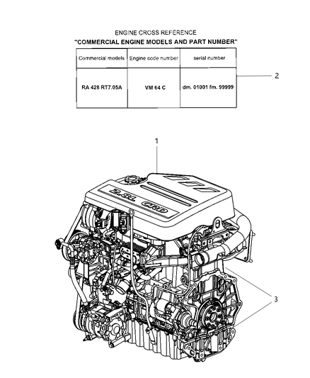 1987 Dodge D250 Engine Long Block See Note Diagram for 68051745AB