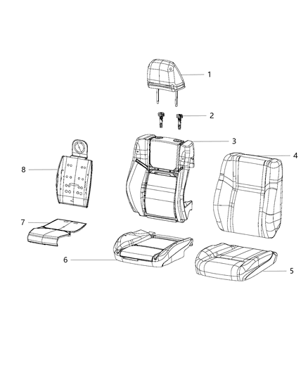 2015 Dodge Charger Cover Front Seat Cushion Diagram for 5XZ32LV5AA