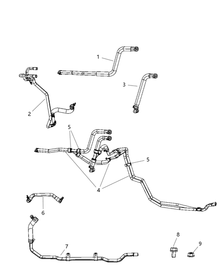 Hose And Tube Heater Return Diagram for 5058725AD
