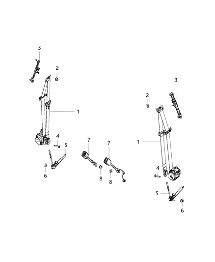 Seat Belt Front Inner Diagram for 6DR271L2AA