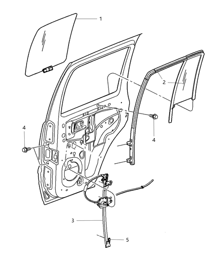 Glass Rear Door Fixed With Weatherstrip Diagram for 55360963AB