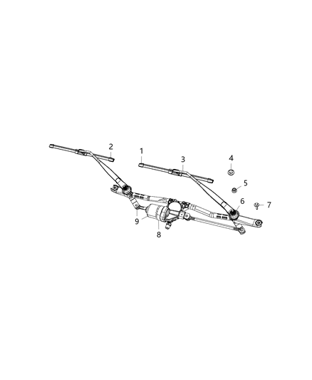 Blade Front Wiper Diagram for 68383600AA