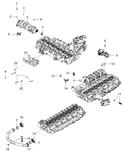 1986 Jeep Cherokee Sensor EGR Temperature Diagram for 68067129AB