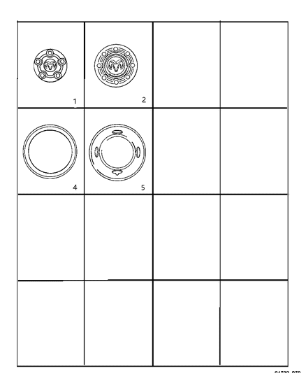 1999 Dodge Ram 3500 Cap Wheel Center Chrome With Dual Wheels Diagram for 52106863AA