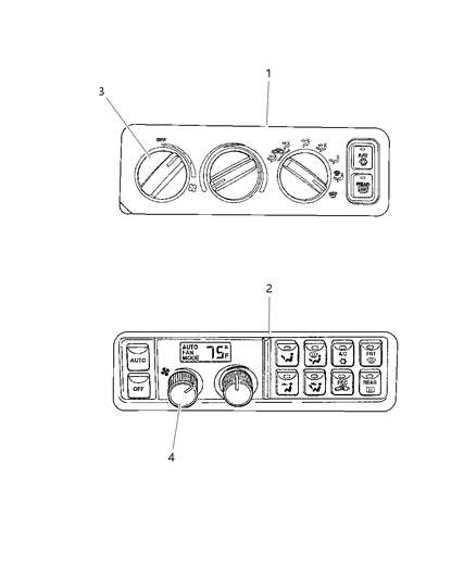 1997 Dodge Intrepid Knob, A/C And Heater Control (Large) Diagram for 4882482