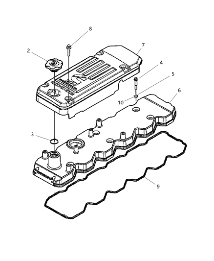 1988 Chrysler Fifth Avenue Cap Oil Filler Diagram for 5014704AC