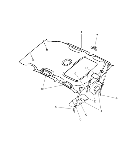 Visor Illuminated Diagram for 1EK36DK5AA