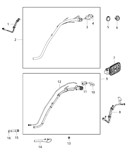 Tube Fuel Filler Diagram for 68243684AB